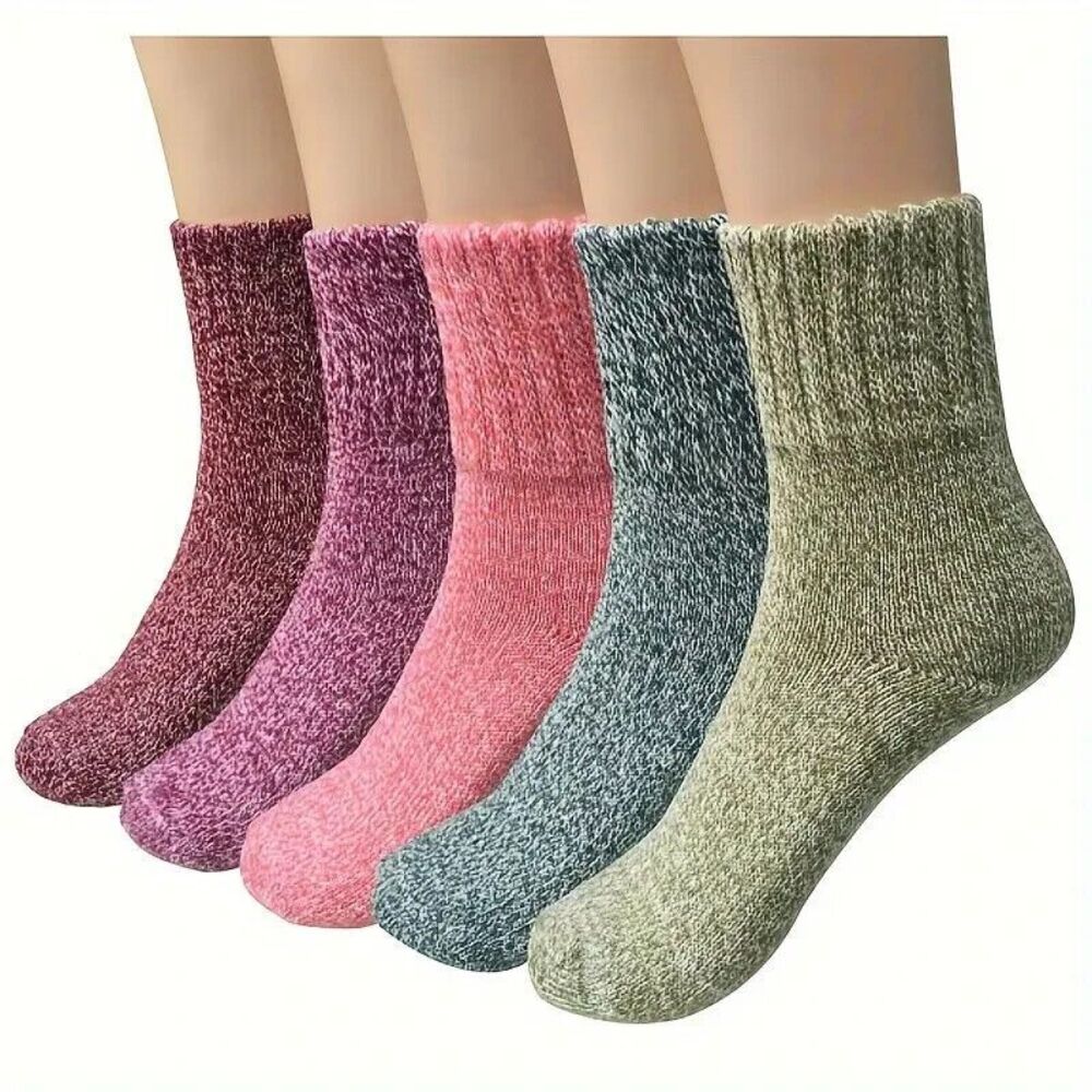 5 Pairs Women's Fashion Boutique Wool Blend Socks Multicolor~NEW Fairy Maiden